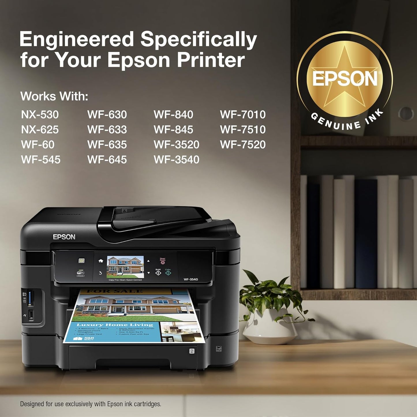 EPSON 127 DURABrite Ultra Ink Color Combo Pack For NX-530, NX-625, WF-3520, WF-3530, WF-3540, WF-545, WF-60, WF-630, WF-633, WF-635, WF-645, WF-7010, WF-7510, WF-7520, WF-840, WF-845