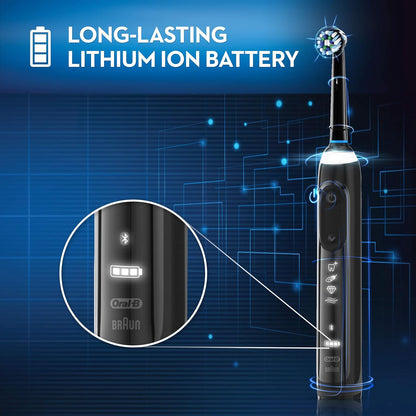 Oral-B iO Series 6 Rechargeable Electric Toothbrush with Visible Pressure Sensor to Protect Gums, 2 Minute Timer, 5 Cleaning Settings, 1 Replacement Toothbrush Head, and Travel Case, Grey Opal
