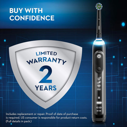 Oral-B iO Series 6 Rechargeable Electric Toothbrush with Visible Pressure Sensor to Protect Gums, 2 Minute Timer, 5 Cleaning Settings, 1 Replacement Toothbrush Head, and Travel Case, Grey Opal